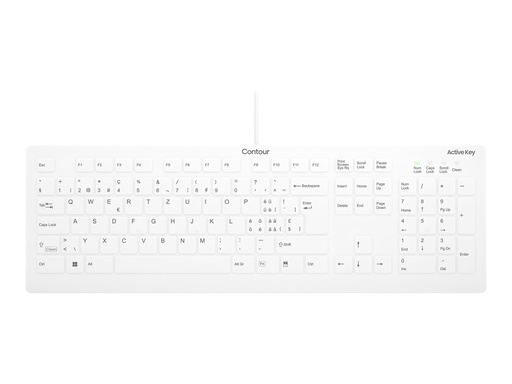 [AK-C8112-U1-W/CH] Cherry Contour Active Key QuickClean AK-C8112 - Tastatur