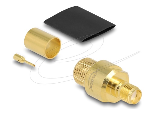 [91782] Delock SMA Buchse zum Crimpen LMR400 mit Schrumpfschlauch