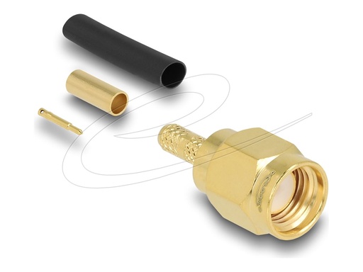 [91780] Delock SMA Stecker zum Crimpen RG-174 RG-316mit passendem Schrumpfschlauch