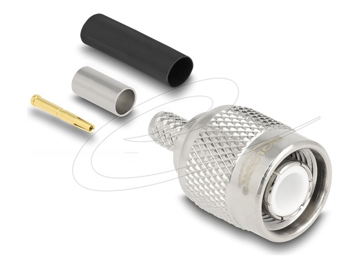 [91765] Delock TNC Stecker zum Crimpen LMR 200mit passendem Schrumpfschlauch