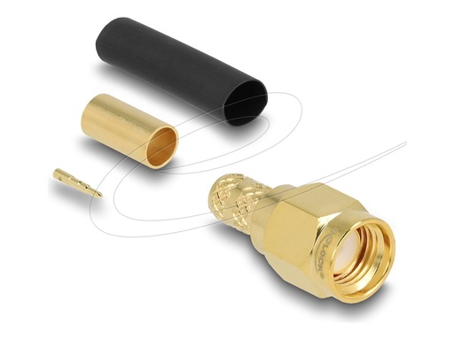 [91781] Delock SMA Stecker zum Crimpen LMR200mit passendem Schrumpfschlauch