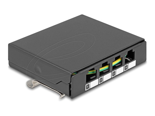 [90627] Delock Leergehäuse 4 Port für Keystone RJ-Module schwarz