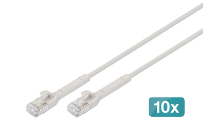 [DK-1632-A-015B-10] DIGITUS CAT 6A F-FTP abwinkelbares Patchkabel, Kupfer, 1,5 m, grau, 10 Stück