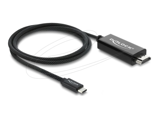 [81703] Delock Videoadapter - USB-C männlich zu HDMI männlich - 1 m - dreifach abgeschirmtes Koaxialkabel - Schwarz - Unterstützung für 4K60Hz (3840 x 2160)