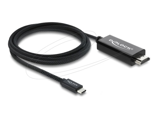 [81704] Delock Adapterkabel - USB-C männlich zu HDMI männlich - 2 m - dreifach abgeschirmtes Koaxialkabel - Schwarz - 4K240Hz (3840 x 2160)