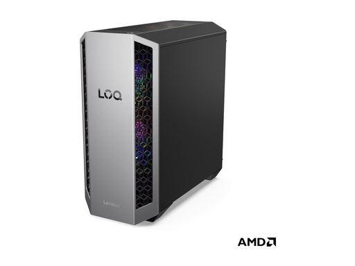 [91DF002EGF] Lenovo LOQ 26ADR10 91DF - Tower - Ryzen 7 8745HX / 3.6 GHz - RAM 16 GB - SSD 1 TB - NVMe - GeForce RTX 5060 - 1GbE, Bluetooth 5.2, Wi-Fi 6 - WLAN: 802.11a/b/g/n/ac/ax, Bluetooth 5.2 - Win 11 Home - Monitor: keiner - luna grau (vorderer Rahmen)