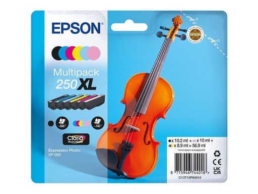 [C13T16P84010] Epson 250XL Multipack - 6er-Pack - XL - Schwarz