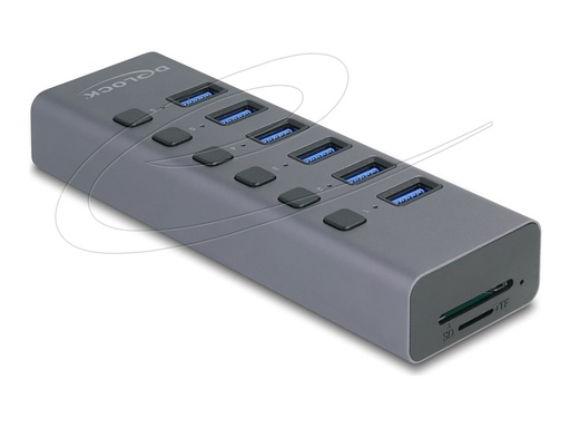 [64237] Delock Hub - 5 Gbps, with switch, SD/Micro