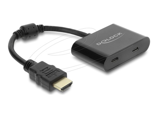 [63000] Delock Adapterkabel - HDMI männlich zu USB-C weiblich - 18 cm - Schwarz - HDR-Unterstützung, DP Alt-Modus Unterstützung, Unterstützung für 4K60Hz (3840 x 2160)