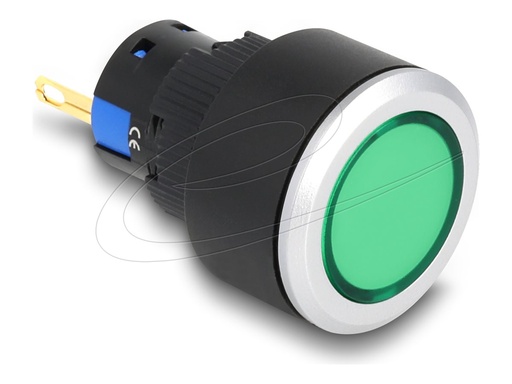 [22055] Delock 16 mm Kunststoff Signallampe grün Lötversion