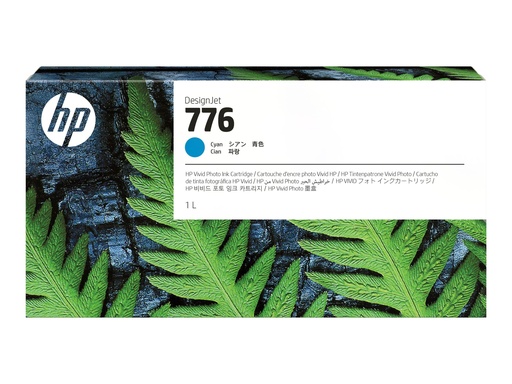 [1XB09A] HP 776 - 1 L - mit hoher Kapazität - Cyan - original