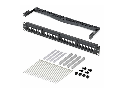 [C6PANELUTP241UCM] StarTech.com Patch Panel - geeignet für Wandmontage, Rack montierbar - CAT 5e/6 - UTP - Schwarz - 1U - 48.3 cm (19")