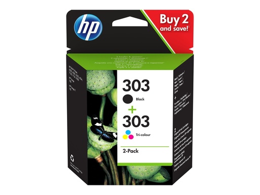 [3YM92AE#30A] HP 303 - 2er-Pack - pigmentiertes Schwarz, Farbe (Cyan, Magenta, Gelb)
