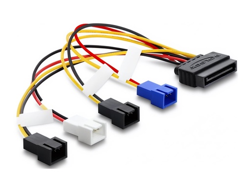 [80656] Delock Netzteil - SATA-Stromstecker (M) zu 2-poliger Lüfteranschluss (M)