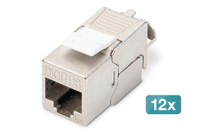 [DN-93615-12] DIGITUS CAT 6A Keystone Modul, geschirmt, werkzeugfreier Montageanschluss - 12 Stk.