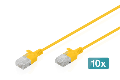[DK-1618-050S-Y-10] DIGITUS CAT 6 U-UTP Slim Patchkabel, 5 m, Gelb, 10 Stück