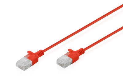 [DK-1618-020S-R] DIGITUS CAT 6 U-UTP Slim Patchkabel, 2 m, Rot