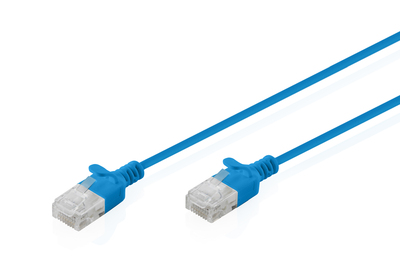 [DK-1618-003S-B] DIGITUS CAT 6 U-UTP Slim Patchkabel, 0,3 m, Blau