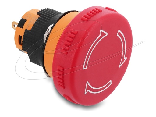 [22119] Delock Drücktaster - mushroom-head, for installation 16 mm, 2 x solder terminal (short)