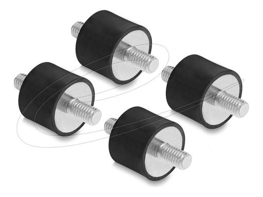 [60814] Delock Vibration damper - with 2 external threads - Schwarz (Packung mit 4)