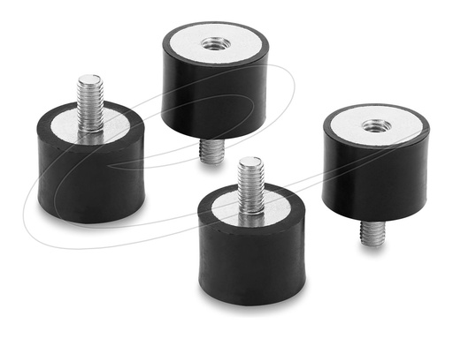 [60819] Delock Vibrationsdämpfer M5 x 0.8 mm D 20 H 15 mit Innen und Außengewinde 4 Stuec...