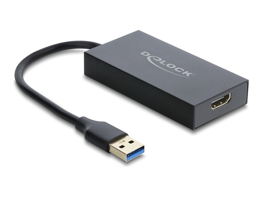 [62144] Delock Videoadapter - USB Typ A männlich zu HDMI weiblich - 20 cm - Schwarz - 4K30Hz (3840 x 2160)