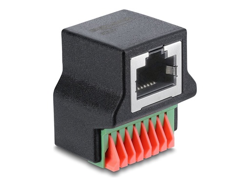 [91243] Delock Netzwerkadapter - RJ-45 (W) gewinkelt zu 8-polige Anschlussleiste Aufsteck
