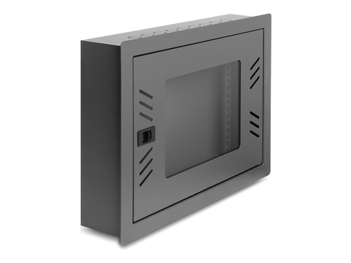 [43424] Delock Gehäuse - with removable front cover - geeignet für Wandmontage - Schwarz - 6U - 30.5 cm (12")