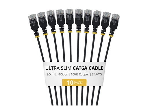 [6AUTP34BKS30CM10PK] StarTech.com Startech - Patch-Kabel - RJ-45 (M) zu RJ-45 (M)