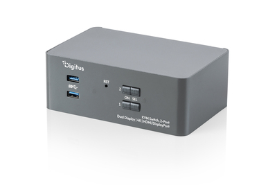 [DS-12865] DIGITUS KVM-Switch, 2-Port, Dual-Display, 4K, HDMI/DisplayPort