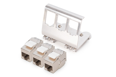 [DN-25183] DIGITUS Hutschienenadapter mit 3x DN-93615-S Keystone Modulen