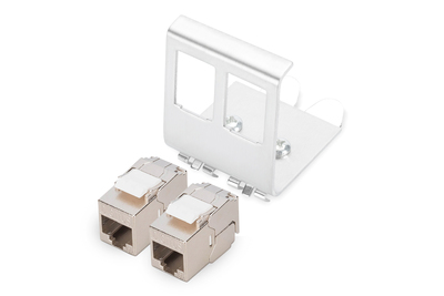 [DN-25185] DIGITUS Hutschienenadapter mit 2x DN-93615-S Keystone Modulen