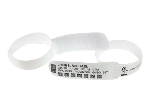 [ZIPRD3015155] Zebra Z-Band UltraSoft RFID LR - Weiß - 25.4 x 279.4 mm 525 Stck. (3 Rolle(n)