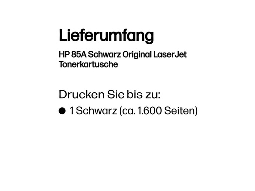 [CE285A] HP 85A - Schwarz - original - LaserJet - Tonerpatrone (CE285A)