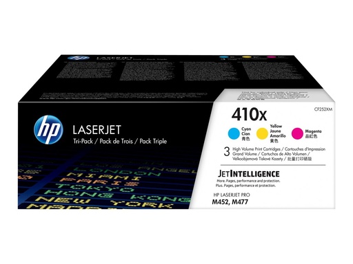 [CF252XM] HP 410X - 3er-Pack - Hohe Ergiebigkeit - Gelb, Cyan, Magenta - original - LaserJet - Tonerpatrone (CF252XM)