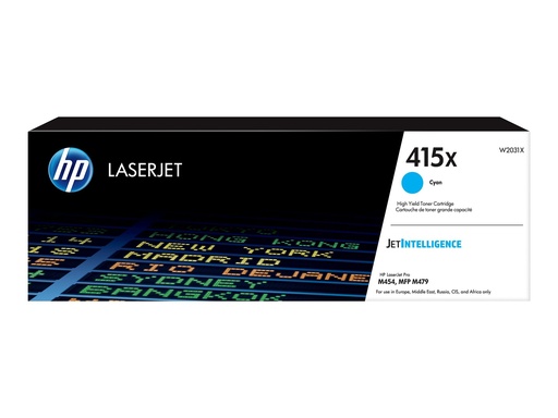 [W2031X] HP 415X - Hohe Ergiebigkeit - Cyan - original - LaserJet - Tonerpatrone (W2031X)