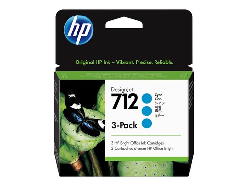 [3ED77A] HP 712 - 3er-Pack - 29 ml - Cyan - original -
