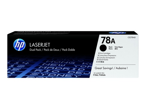 [CE278AD] HP 78A - 2er-Pack - Schwarz - original - LaserJet - Tonerpatrone (CE278AD)