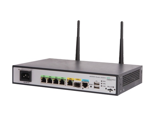 [JH297A#ABB] HPE Networking MSR954-W 1GbE SFP (WW) 2GbE-WAN 4GbE-LAN Wireless 802.11n CWv7 Router - Ethernet-WAN - Grau