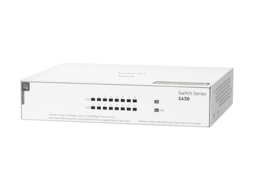 [R8R46A#ABB] HPE Instant On 1430 8G Class4 PoE 64W Switch - - unmanaged - 8... - - 1 - - 1 - Switch - 1 Gbps